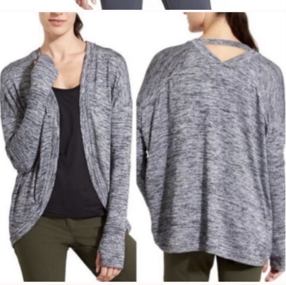 Athleta Light Gray Heather Pose Wrap Cardigan. Size Small - Picture 2 of 7